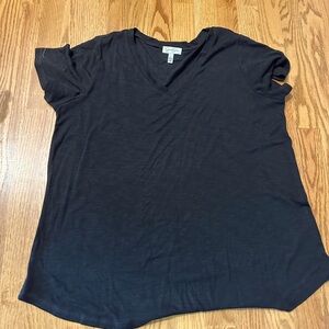 Black V-neck shirt